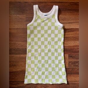 Green Checkered Sleeveless dress